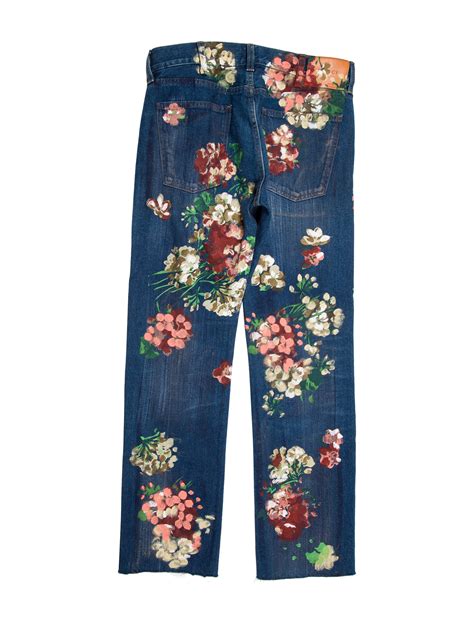 gucci floral hand painted denim|gucci denim collection.